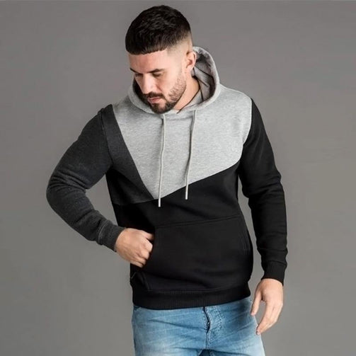 Mens Hoodies Sweatshirt 2019 Streetwear Patchwork Hoody Pullover Black White Hoodie Men Winter Fleece Sweatshirts Clothing Seewest