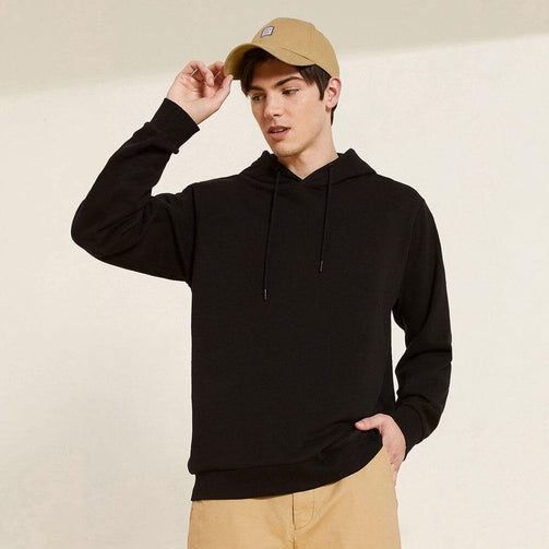Metersbonwe Autumn And Winter new Multicolor comfort Sweatshirt men Plus Velvet Knit Solid color Hooded Hoodies Seewest