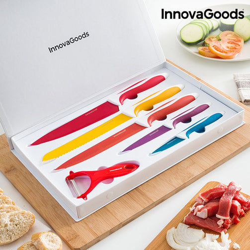 InnovaGoods Set of Ceramic Coated Knives with Peeler (6 pieces) InnovaGoods