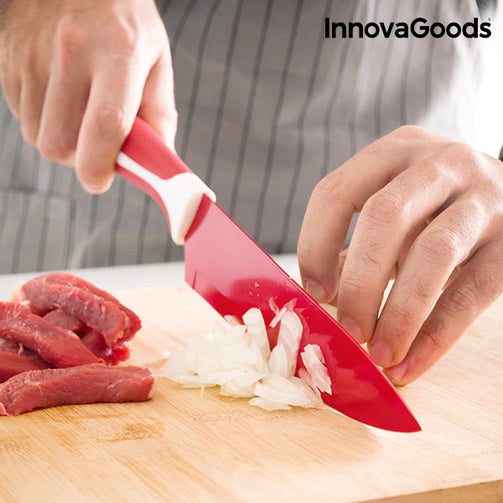 InnovaGoods Set of Ceramic Coated Knives with Peeler (6 pieces) InnovaGoods